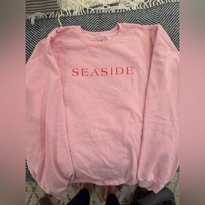 Seaside sweatshirt light pink & red writing